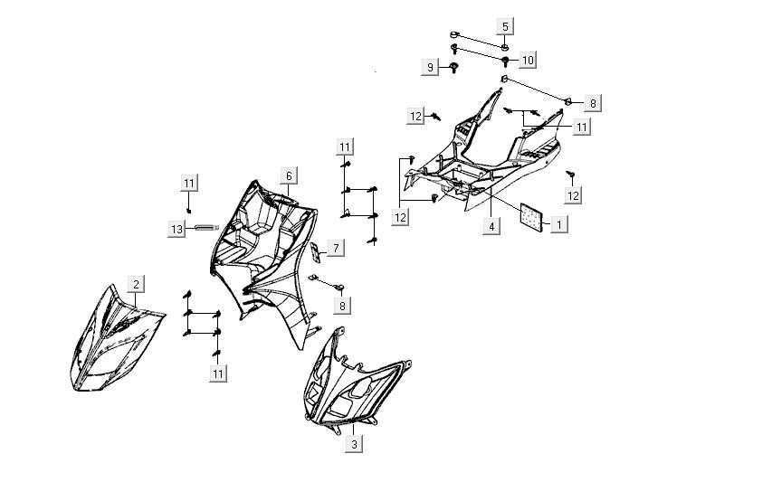 Cape parts Kymco Carry 4-suwowy biały