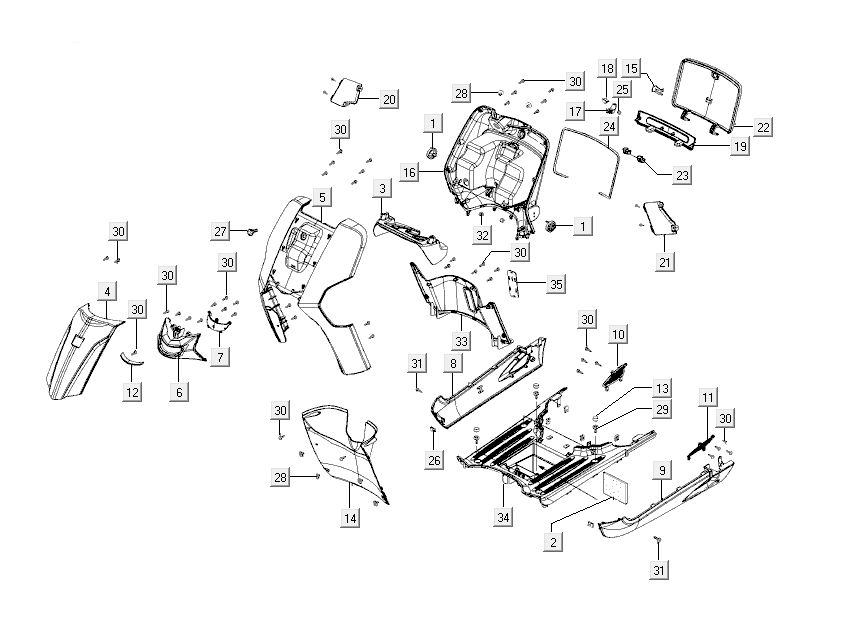 Cape Parts Kymco Like 4-suwowy jasny niebieski