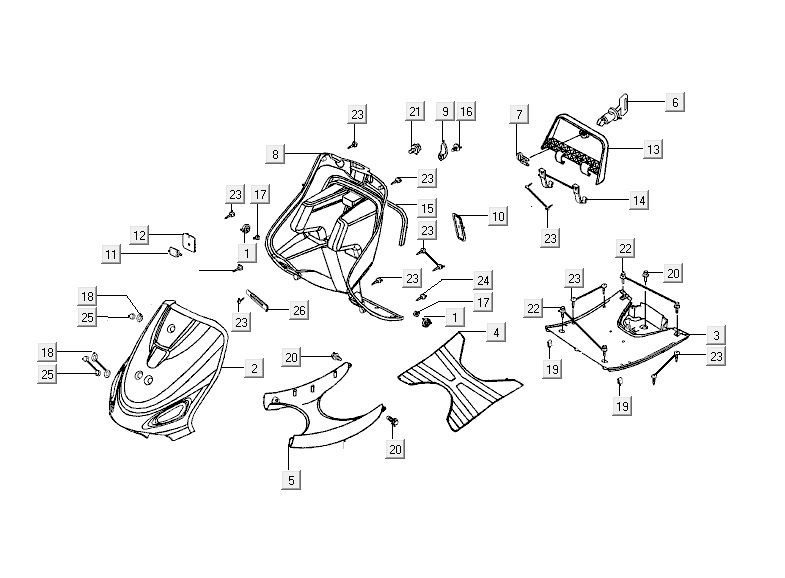 Kapdelen Kymco ZX 2t ac srebrno-pomarańczowy
