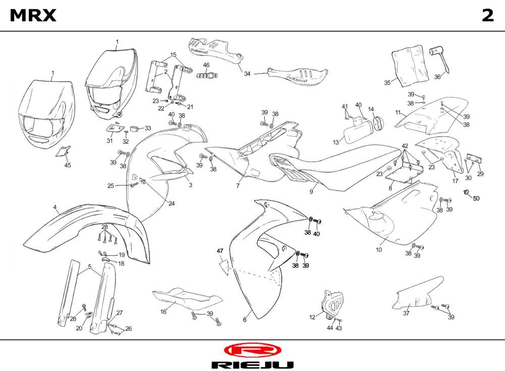 Okapy Rieju MRX castrol 2001 2-suwowy