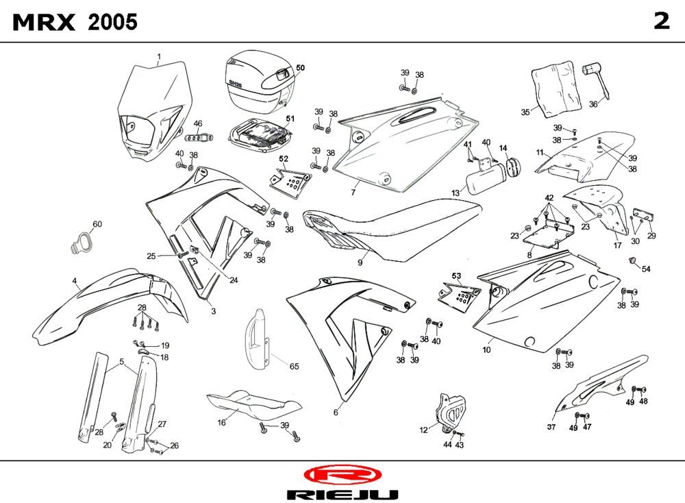 Okapy Rieju MRX P-up czarny 2008 2-suwowy