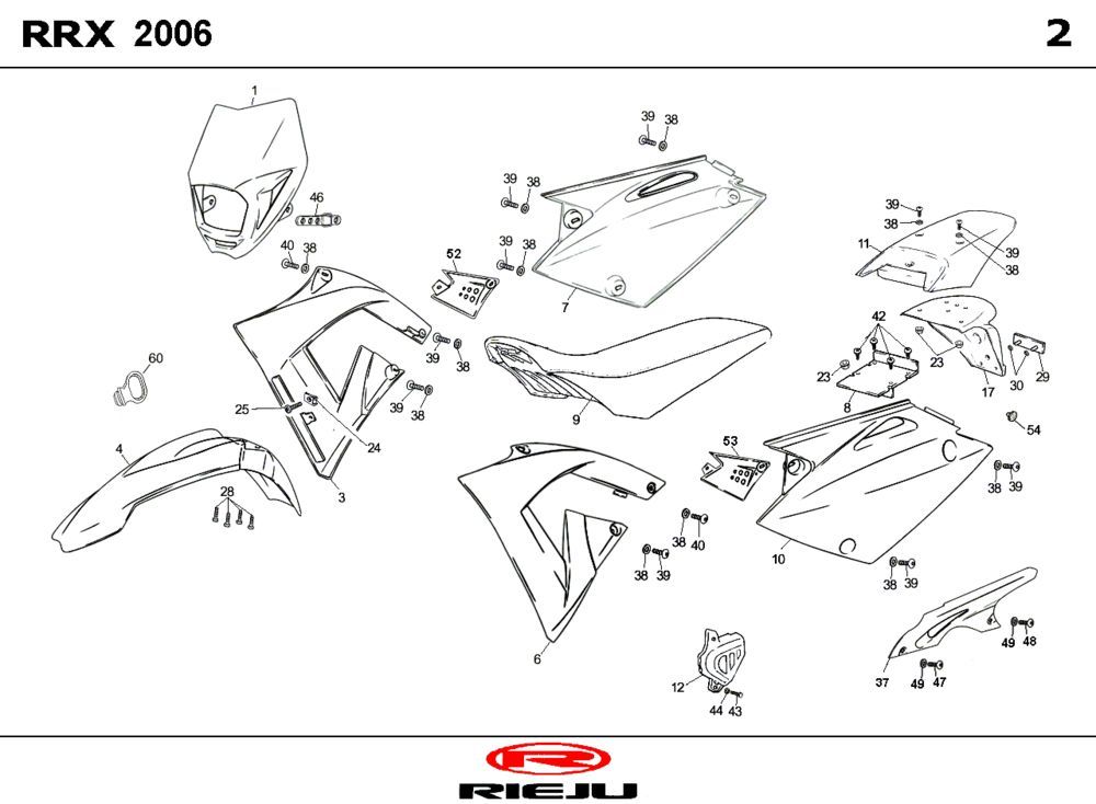 Okapy Rieju RRX niebieskie 2009 2-suwowe