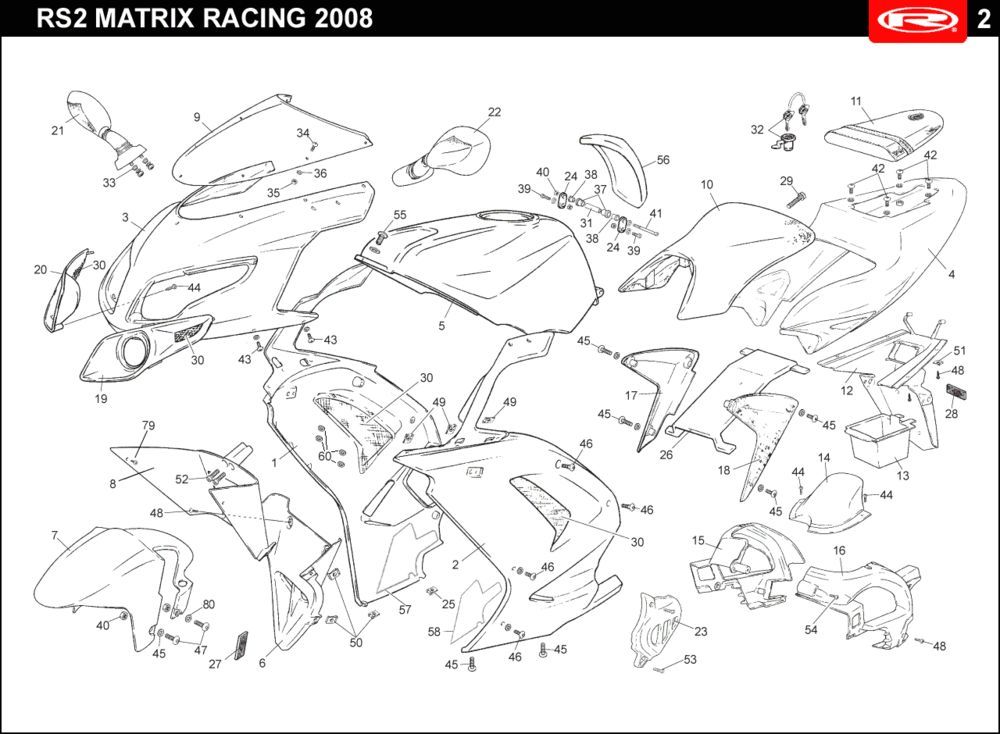 Okapy Rieju Rs2 czerwony 2007 2-suwowy