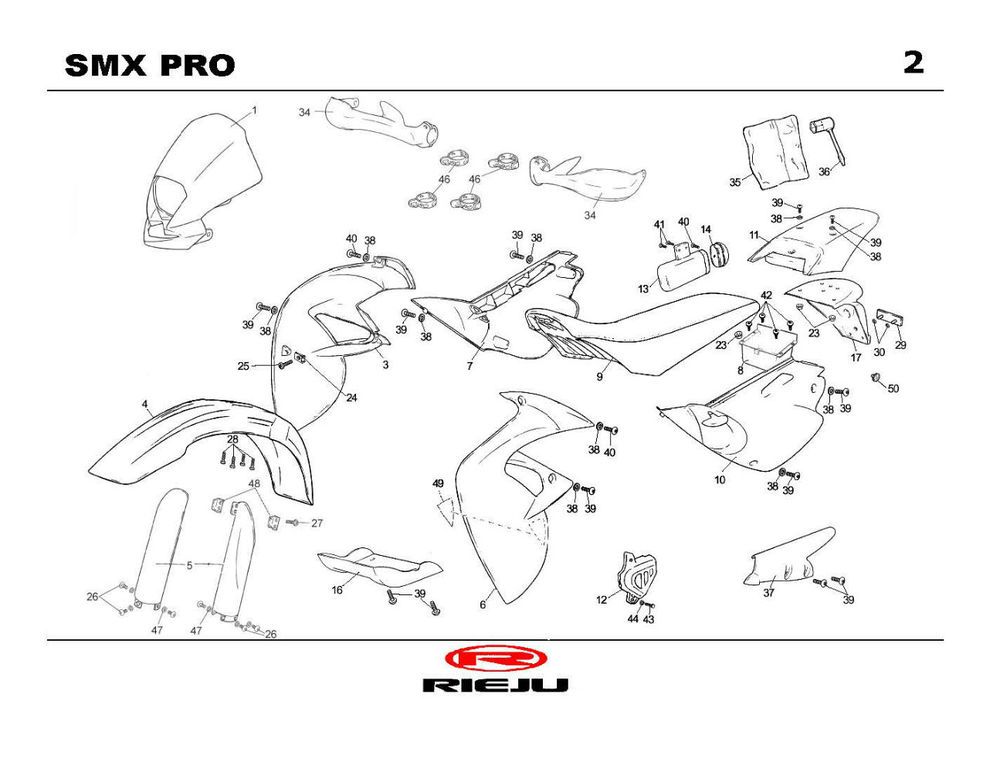 Okapy Rieju SMX pro czarny 2004 2-suwowy
