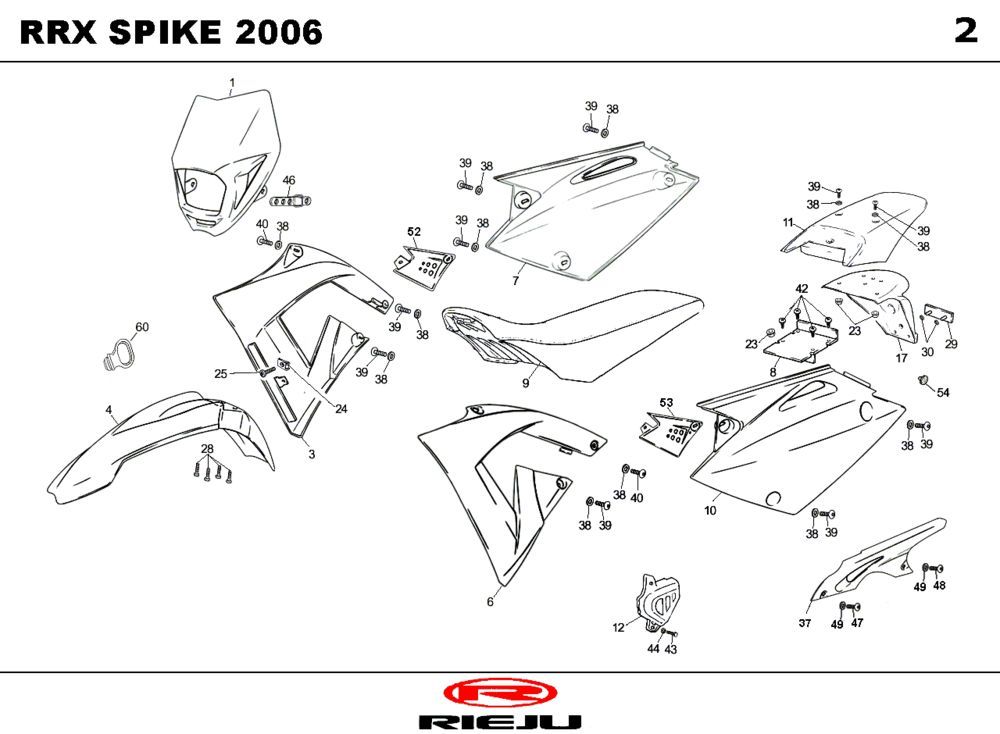 Kaptur Rieju Spike-X czerwony 2008 2-suwowy