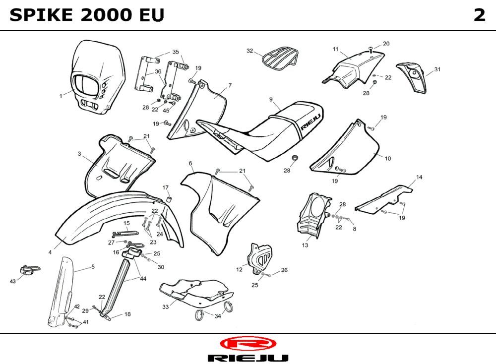 Kapdelen Rieju Spike sportowy czarny 2004 2-suwowy