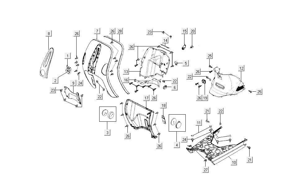 Przedni środkowy środkowy Kymco New Sento 4-suwowy 50i czerwony
