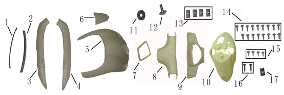 Części okapu do China Nano czarny