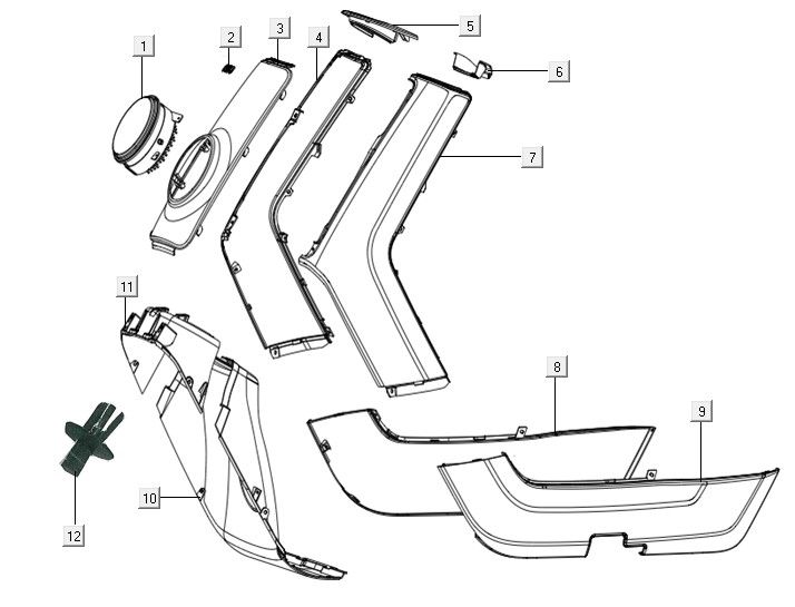 NIU N1S przednie pokrywy