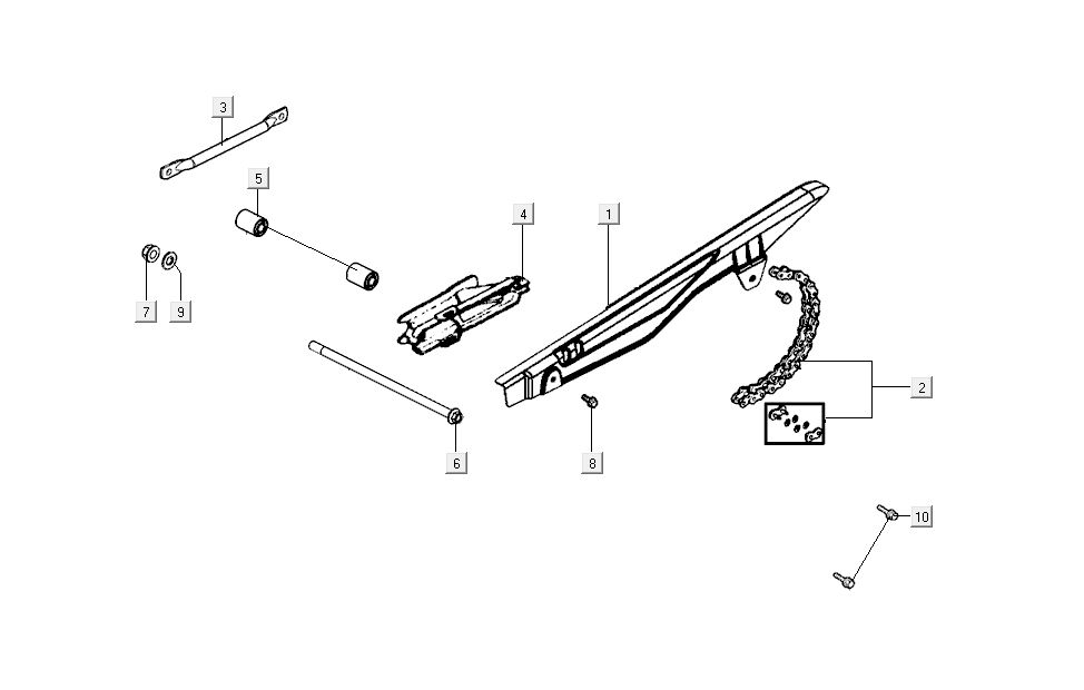 Łańcuch+akcesoria Kymco K-Pipe 4-suwowy Biały