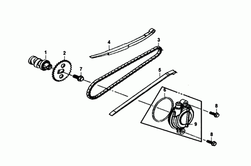 Prowadnica regulatora łańcucha Sym MIO 50I