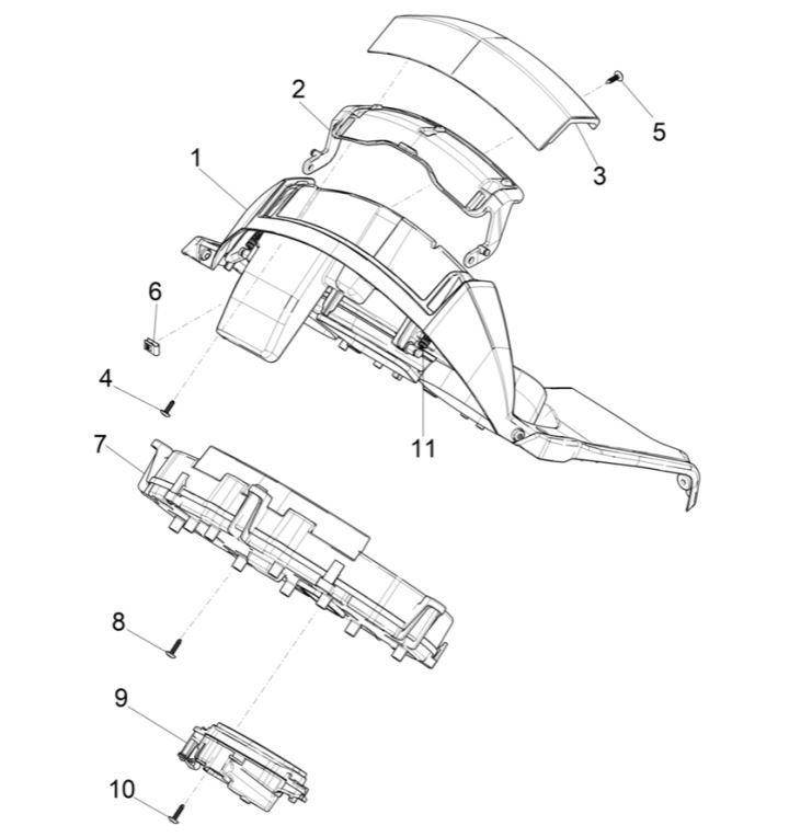 Drogomierz Piaggio MP3 300 HPE/300 HPE SPORT E5 ABS 2020-2022 (EMEA)