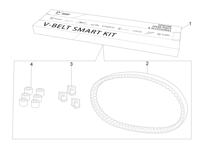 Zestaw skrzyni biegów Aprilia SR 50 H2O ie+carb 2004-2009