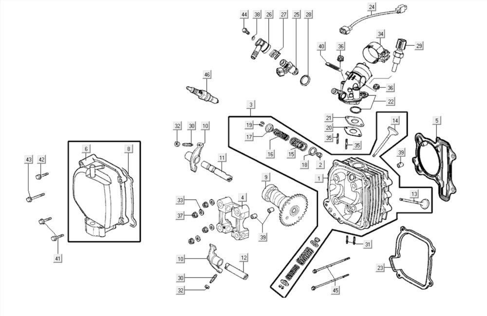 Pokrywa zaworów - Głowica cylindrów Kymco Agility City 16 200i