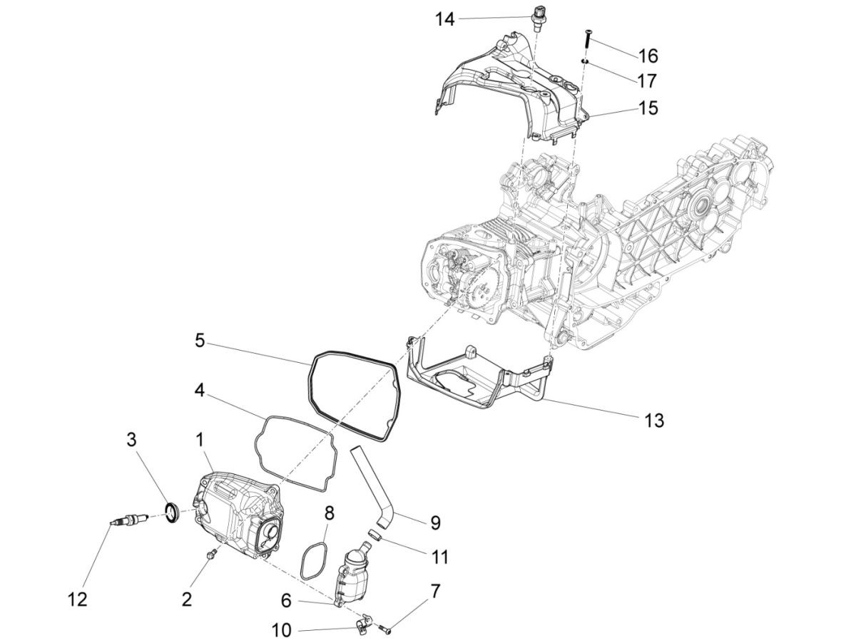Liberty 125 IGET 4T 3V IE E4 Pokrywa zaworów ABS 2015 - 2019 (EMEA)