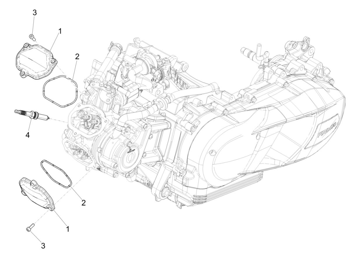Piaggio Medley 125 4T IE ABS E4 2016-2019 pokrywa zaworów (EMEA)