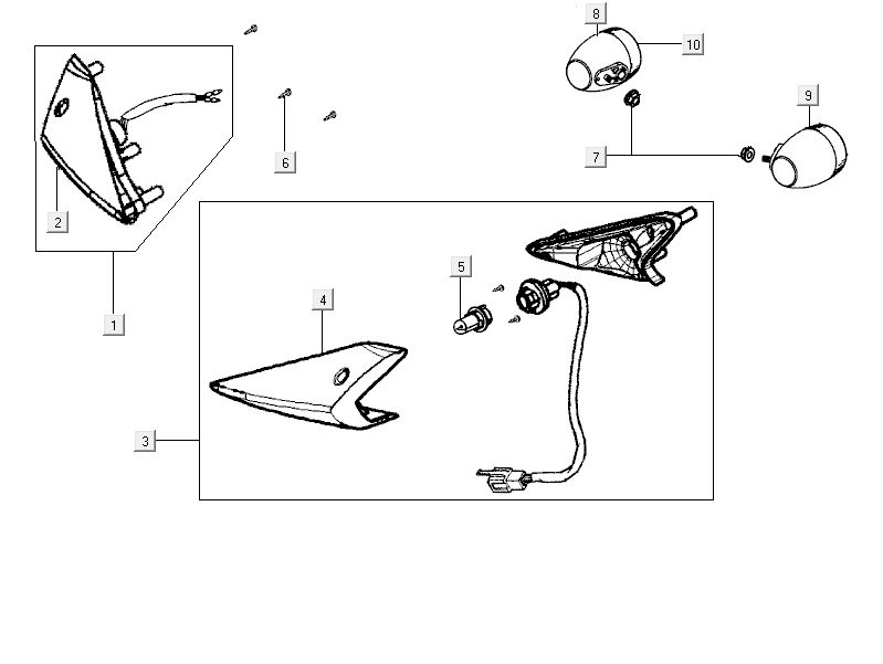 Migająca lampka Kymco Delivery 4-suwowa biała