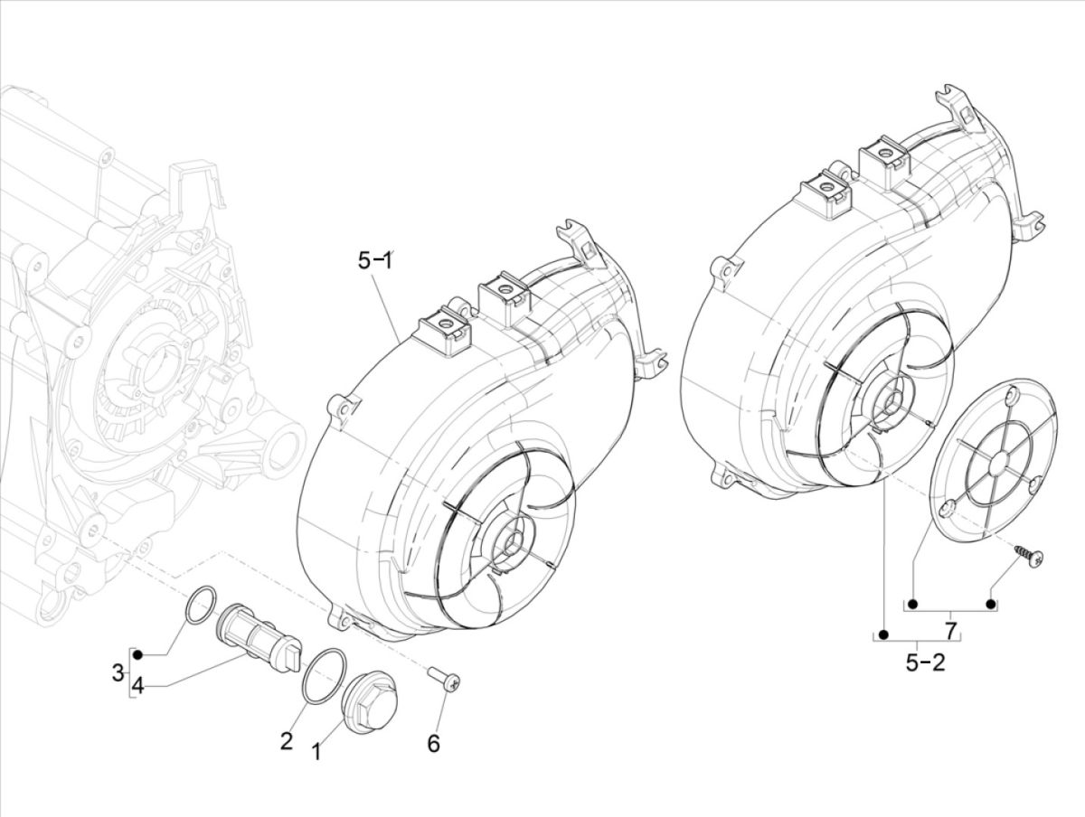 Kołpak chłodzący - Vespa Sprint 4-suwowy 3-zaworowy filtr oleju (wtrysk euro5 IGET)