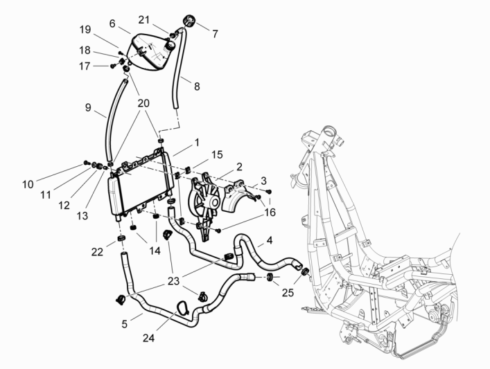 Układ chłodzenia Piaggio Beverly 350 E3 Sport Touring 2013-2014