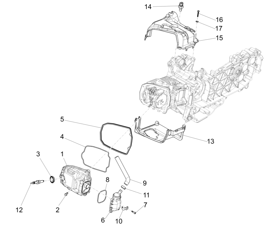 Pokrywa zaworu - Świeca zapłonowa Vespa Sprint 150 3V IE ABS Euro 3 2015