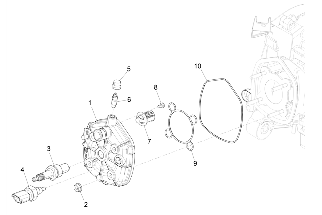 Głowica cylindra - Świeca zapłonowa Piaggio NRG Power 50 2-suwowa LC Euro 4