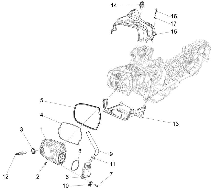 Piaggio Liberty 125 4-suwowy 3V IE pokrowiec na głowę ABS (IGET Euro 5)