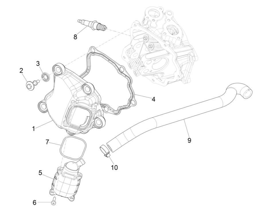 Piaggio MP3 300 HPE /300 HPE SPORT E5 ABS 2020-2022 osłona na głowę (EMEA)