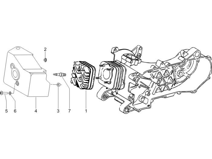Świeca zapłonowa z głowicą cylindra Vespa Lxv 2-suwowy