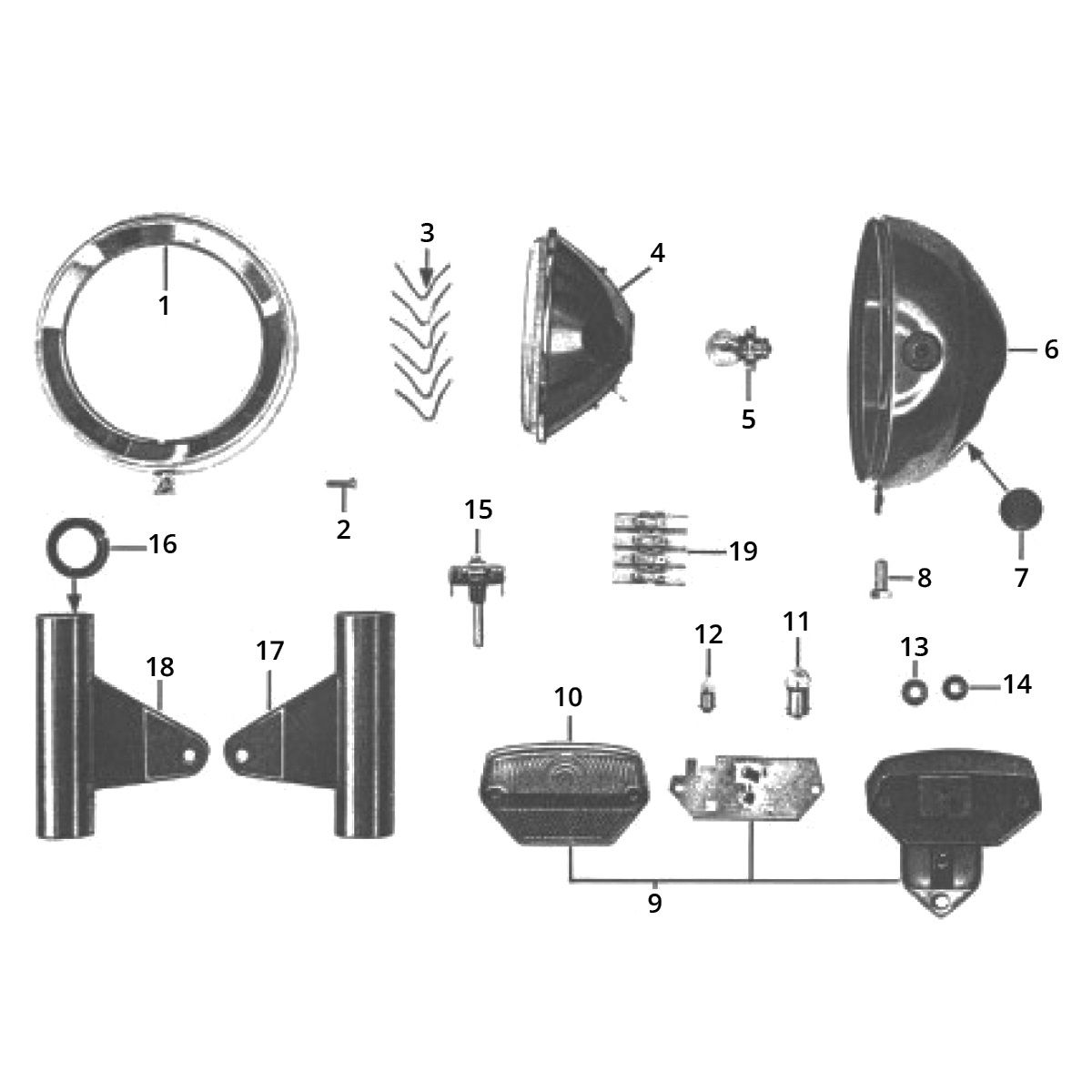 Zundapp GTS 50 517-40L5 przednie i tylne światło