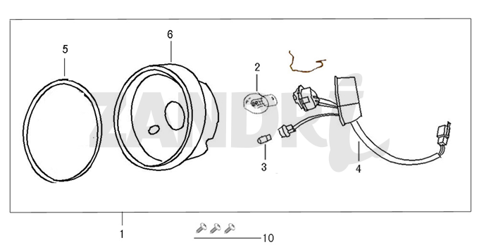 Lampa przednia Eagle-Wing Napoli srebrna