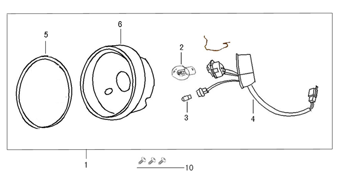 Lampa przedni AGM VX50 brązowa