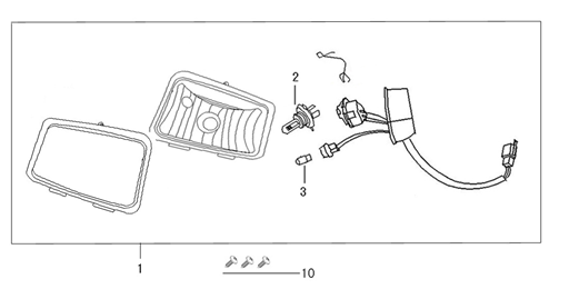 Lampa przedni AGM VX50s czerwona