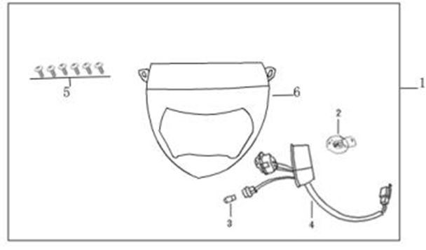 Lampa przednia Benzhou YY80T-18 YY50QT (-18) biała