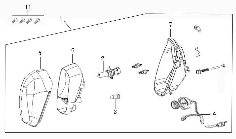 Lampa przednia Benzhou ZN50QT-36 krem