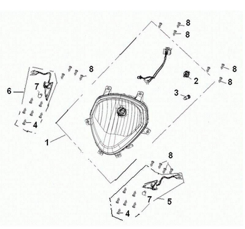 Lampa przednia Generic Roc czerwona 2010 2-suw 25