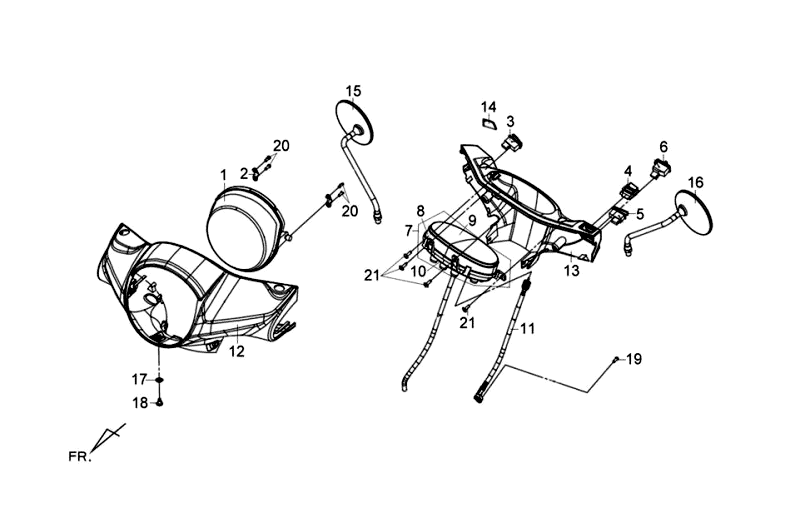 Żarówka Kpl Deska rozdzielcza Sym Fiddle III (WH006 BL5560S) czarna