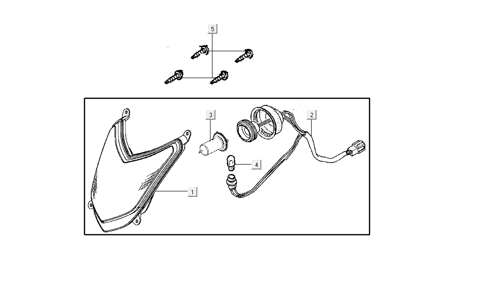 Reflektor kymco agility FR 12' 4-suwowy euro4 czarny