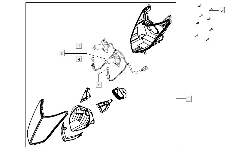 reflektor Kymco Agility RS 4-suwowy biały 09