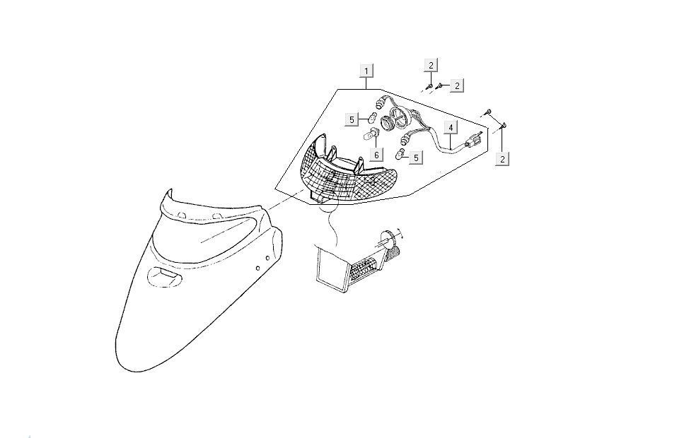 Lampa przedni Kymco Dink AC 2-suwowa Srebrna