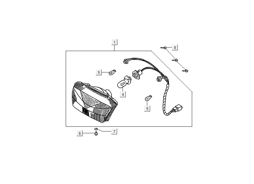 Lampa Przedni Kymco DJ 2-suwowy Czarny