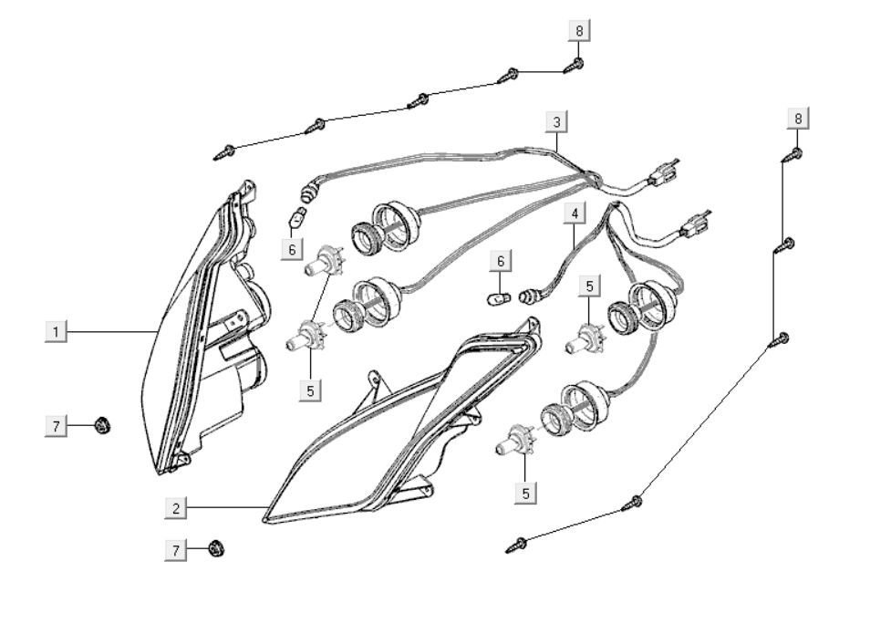 Lampka przedni Kymco Downtown 300i ciemnoszara