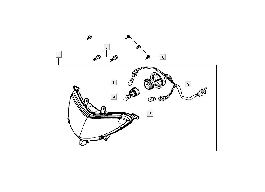 reflektor Kymco Grand Dink 2-suwowy Szampan