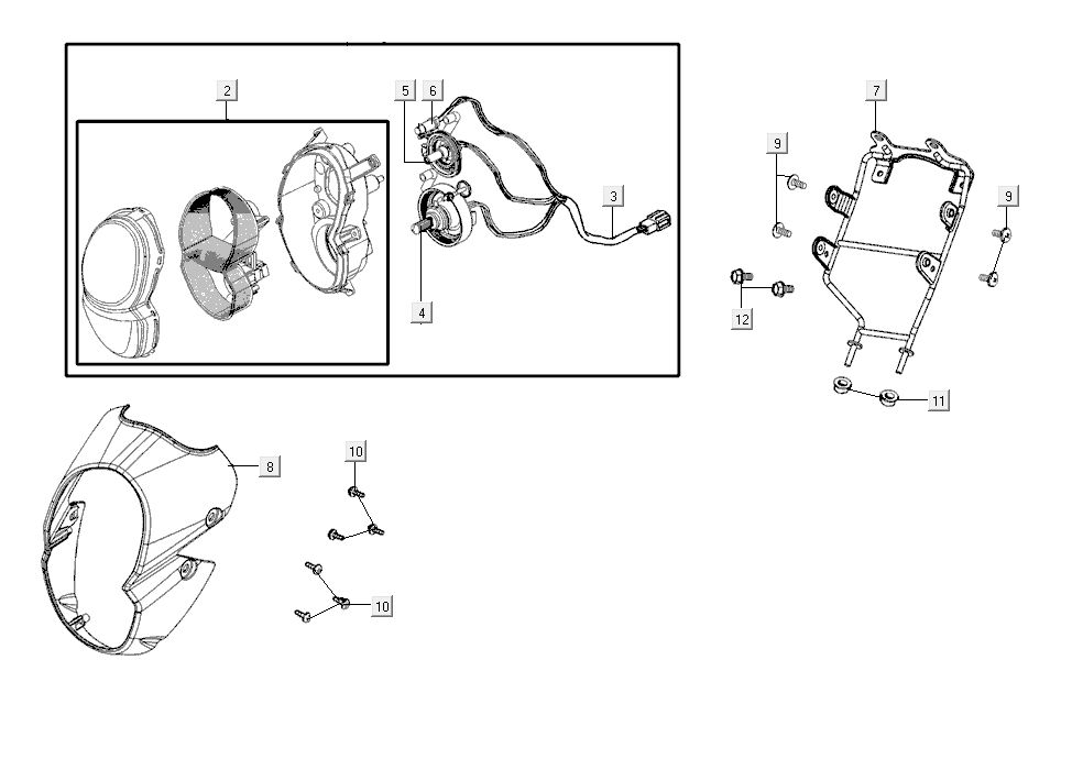 Lampa przedni Kymco K-Pipe 4-suwowa Biała