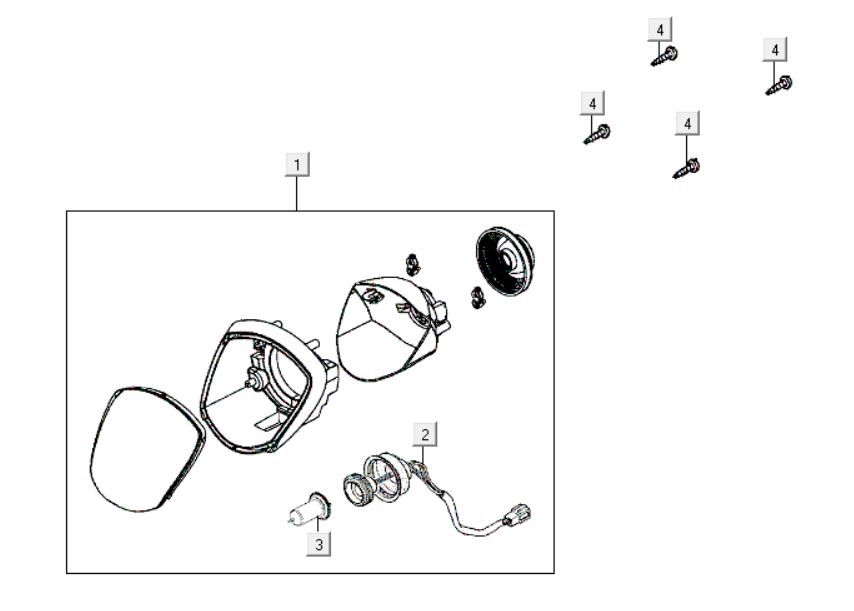 Lampka Przednie Kymco Like 200i Czarna