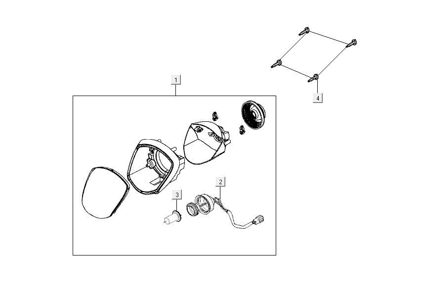 Reflektor Kymco Like 4-suwowy czarny połysk jak T T 2015