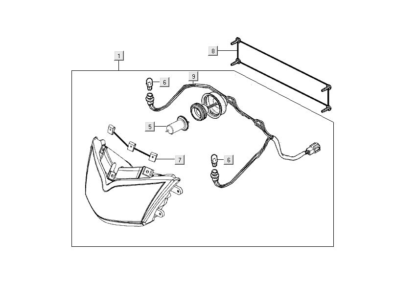 Lampa przedni Kymco People S 4-suwowa diament czarny