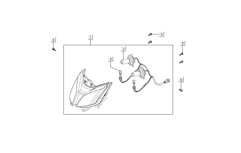 reflektor Kymco Super8 4-suwowy z 2009 czarny