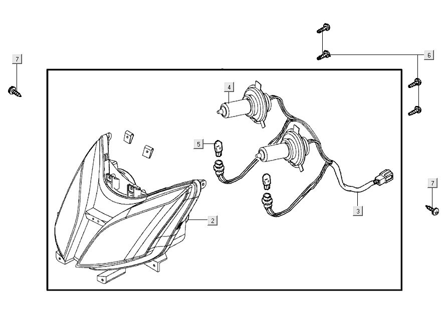 Lampa przedni Kymco Super 8 Street 4-suwowa niebieska