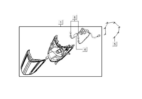 Lampa przedni Kymco VP50 4t ac brązowa metaliczny