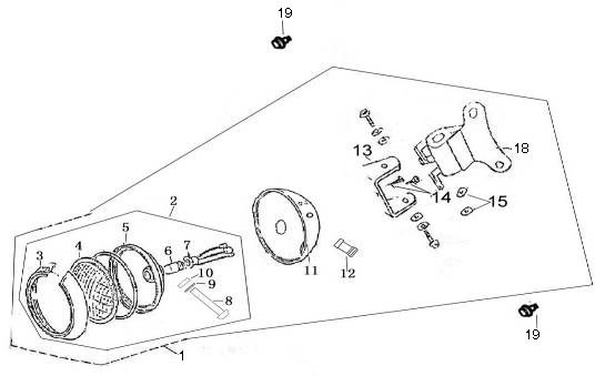 Lampa przedni Neco Borsalino Oro matowa czarna